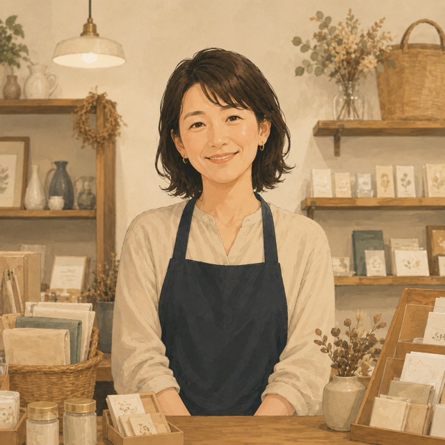 カフェオーナーのイメージイラスト